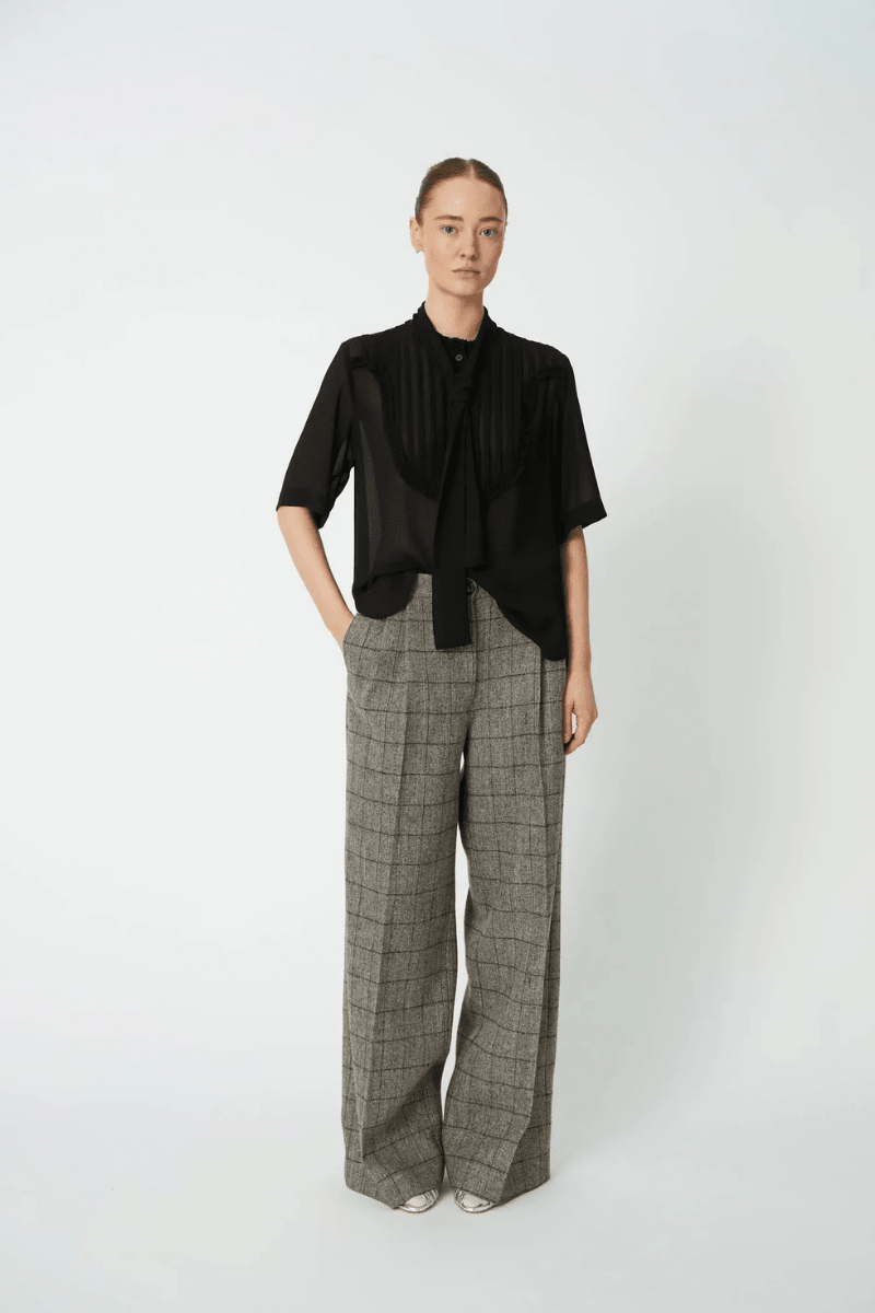 Shirts & Tops - Stella Nova - Chiffon Shirt with Tie Band - Archery Close