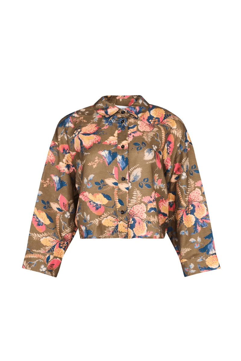 Shirts & Tops - Hunter Bell - Clark Shirt in Olive Floral - Archery Close