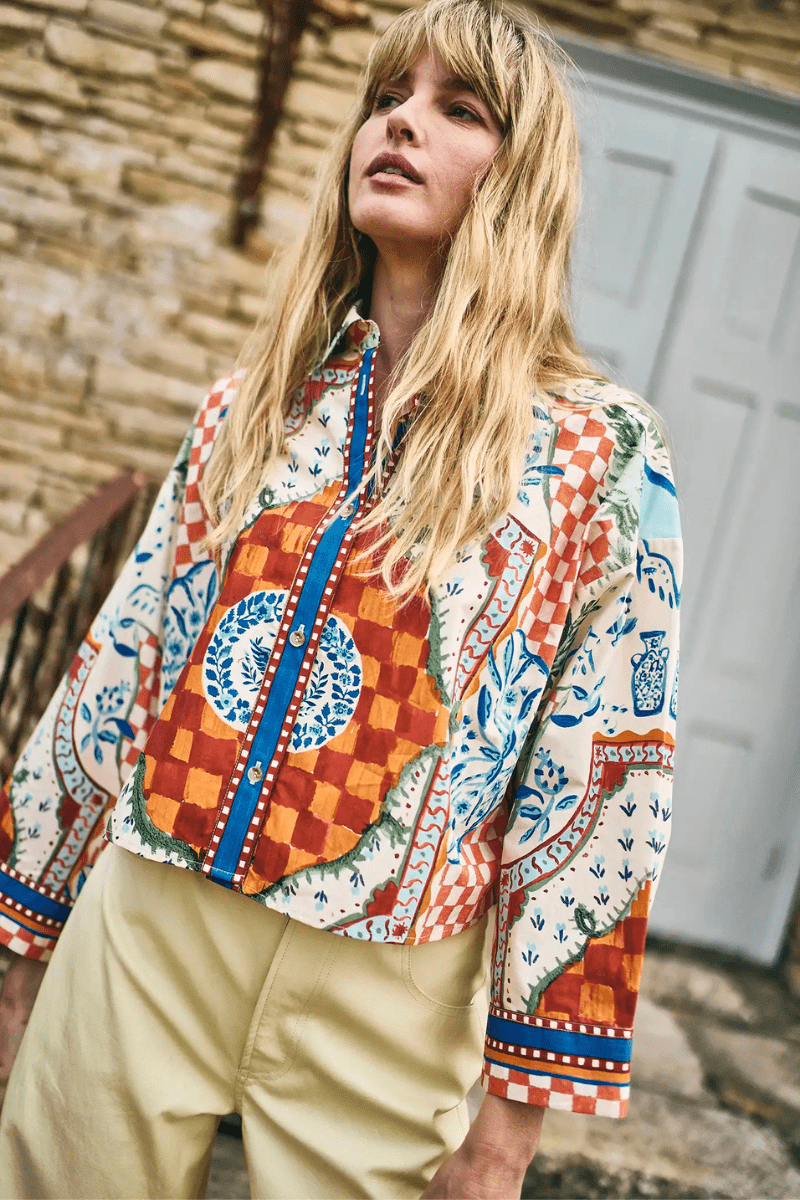 Shirts & Tops - Hunter Bell - Clarke Shirt in Sundance Tile - Archery Close