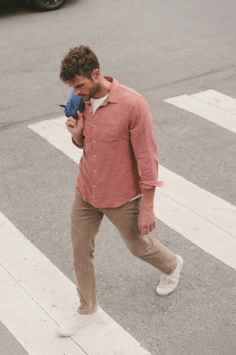 Shirts & Tops - Marine Layer - Classic Stretch Selvedge Shirt - Archery Close
