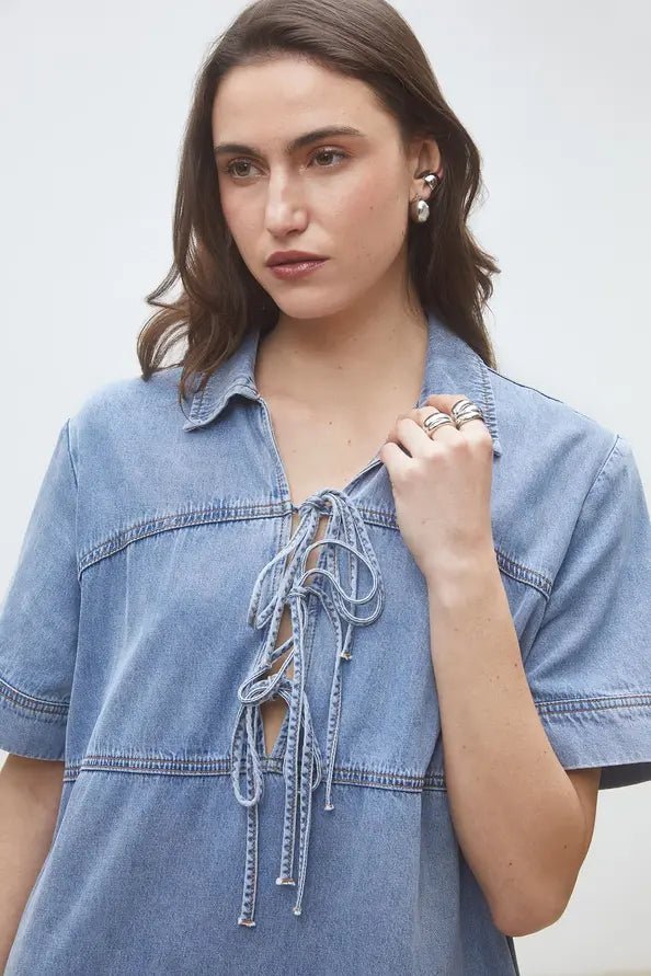 Dresses - Suncoo Paris - Clever Denim Dress - Archery Close