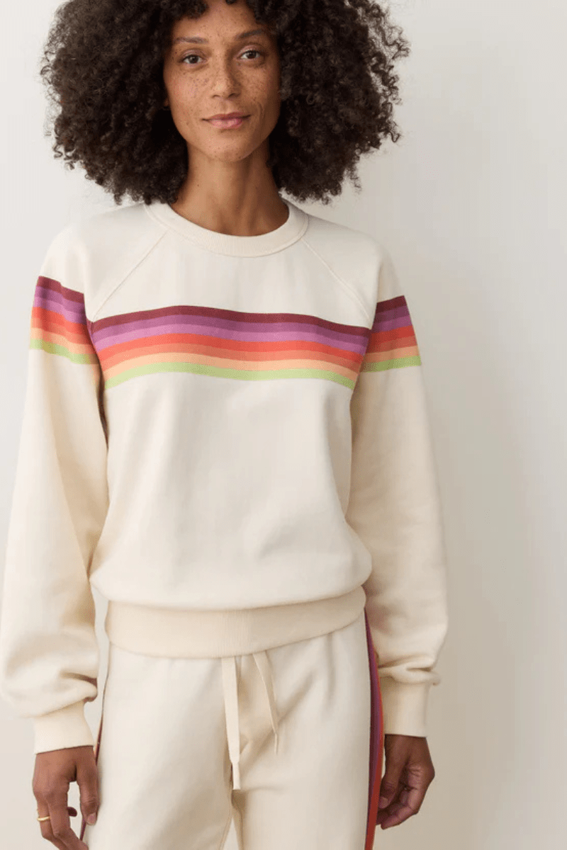 Sweatshirts - Marine Layer - Cloud 9 Anytime Sweatshirt in Antique White - Archery Close