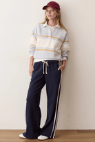 Sweatshirts - Marine Layer - Cloud 9 Rugby Polo in Heather Grey - Archery Close