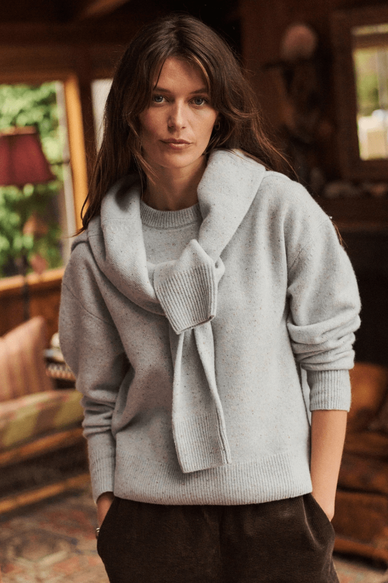 Sweater - Marine Layer - Coastal Merino Crewneck Sweater - Archery Close