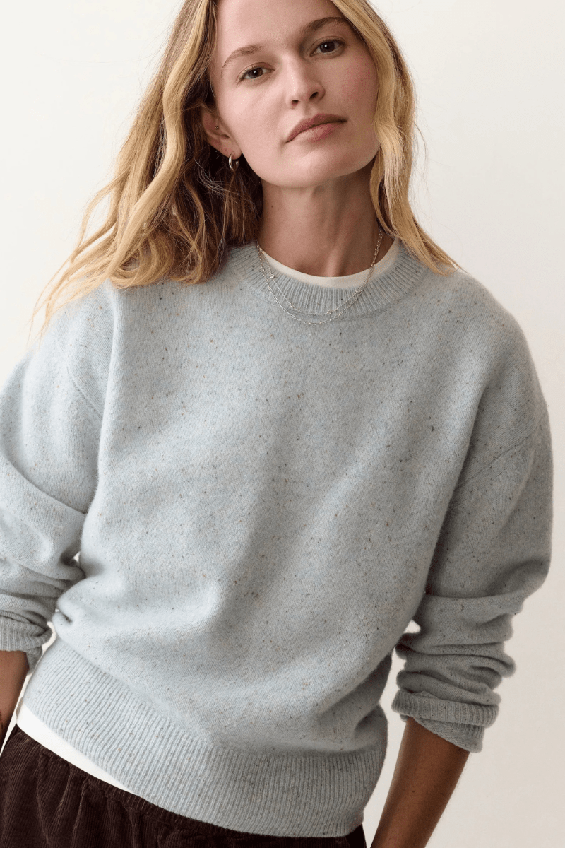 Sweater - Marine Layer - Coastal Merino Crewneck Sweater - Archery Close