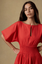 Dresses - Faherty Brand - Coastal Poplin Elia Smocked Dress - Archery Close