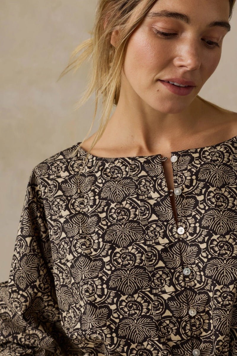 Faherty Brand Coastal Poplin Faye Top - Night Bloom