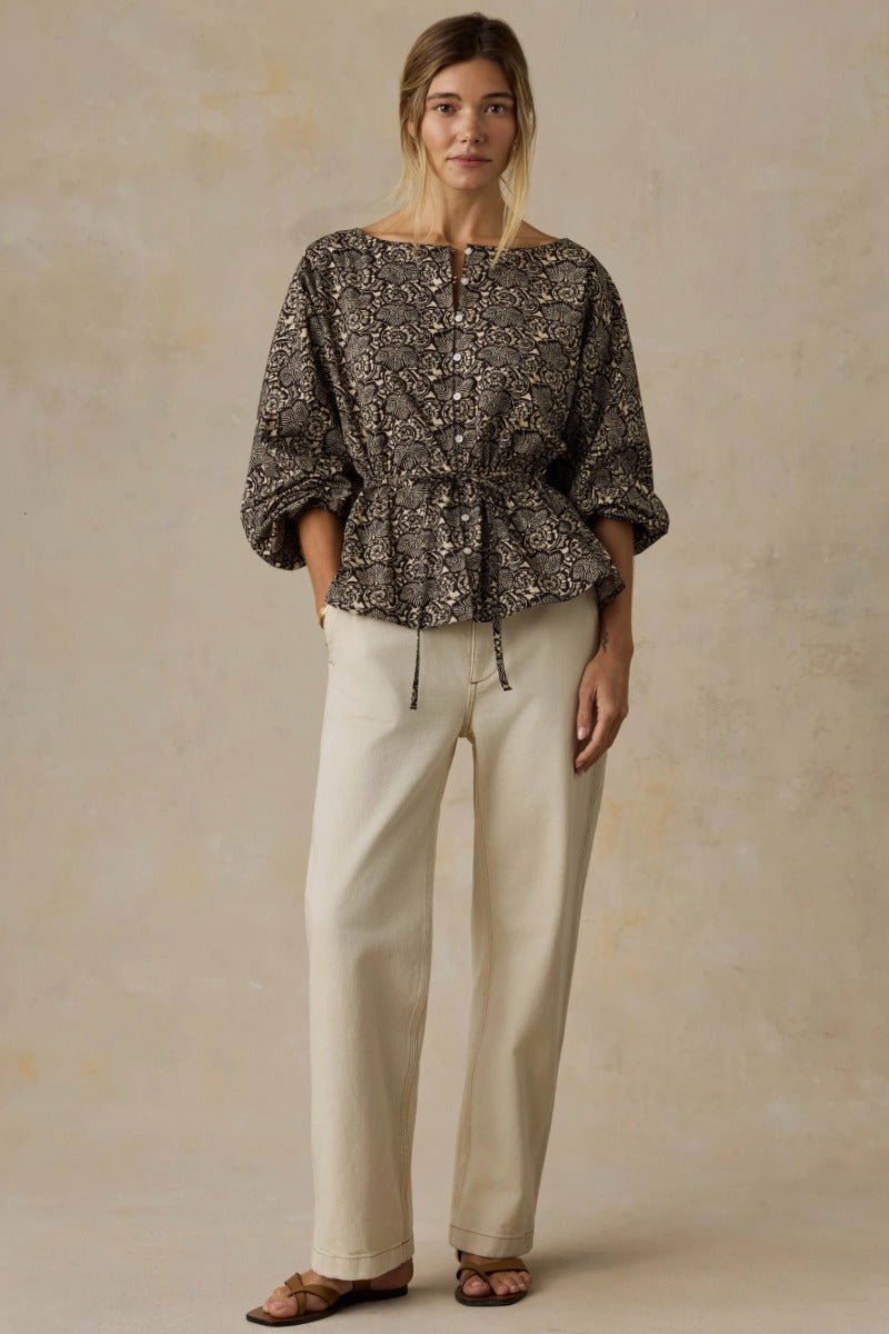 Faherty Brand Coastal Poplin Faye Top - Night Bloom