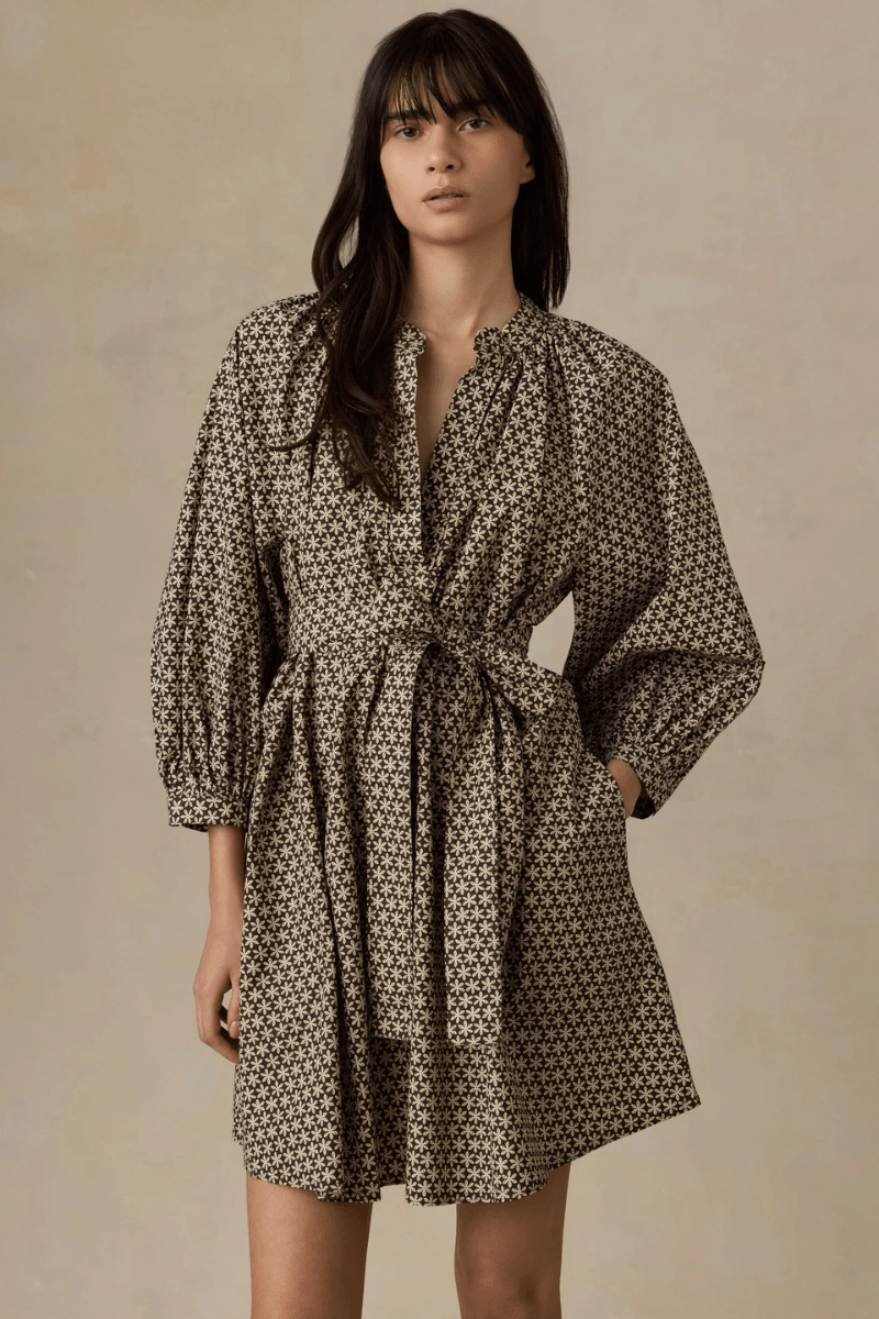 Dresses - Faherty Brand - Coastal Poplin Kaia Mini Dress - Archery Close