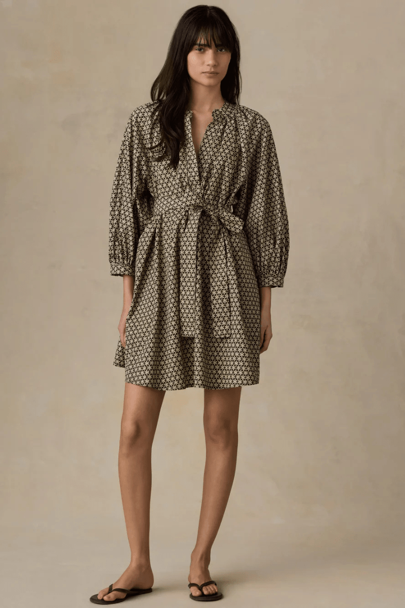 Dresses - Faherty Brand - Coastal Poplin Kaia Mini Dress - Archery Close
