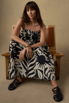 Dresses - Faherty Brand - Coastal Poplin Kaua Dress in Garden Sonata - Archery Close