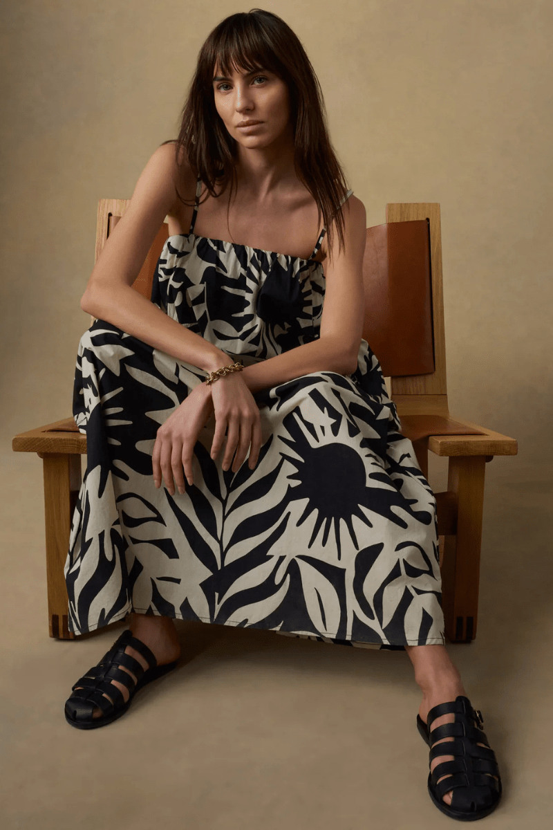 Dresses - Faherty Brand - Coastal Poplin Kaua Dress in Garden Sonata - Archery Close