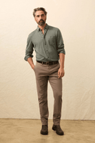 Pants - Faherty Brand - Coastline Chino - Alpine Brown - Archery Close