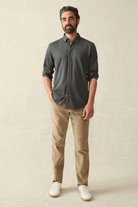 Shirts & Tops - Faherty Brand - Coastline Knit Shirt in Charcoal Heather Twill - Archery Close