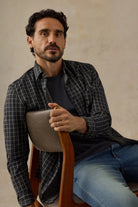 Faherty Brand Coastline Knit Shirt in Charcoal Sage Check