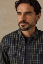 Faherty Brand Coastline Knit Shirt in Charcoal Sage Check