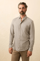 Shirts & Tops - Faherty Brand - Coastline Knit Shirt in Fox Grey Gingham - Archery Close