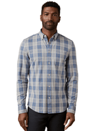 Shirts & Tops - Faherty Brand - Coastline Knit Shirt in Horizon Blue Plaid - Archery Close