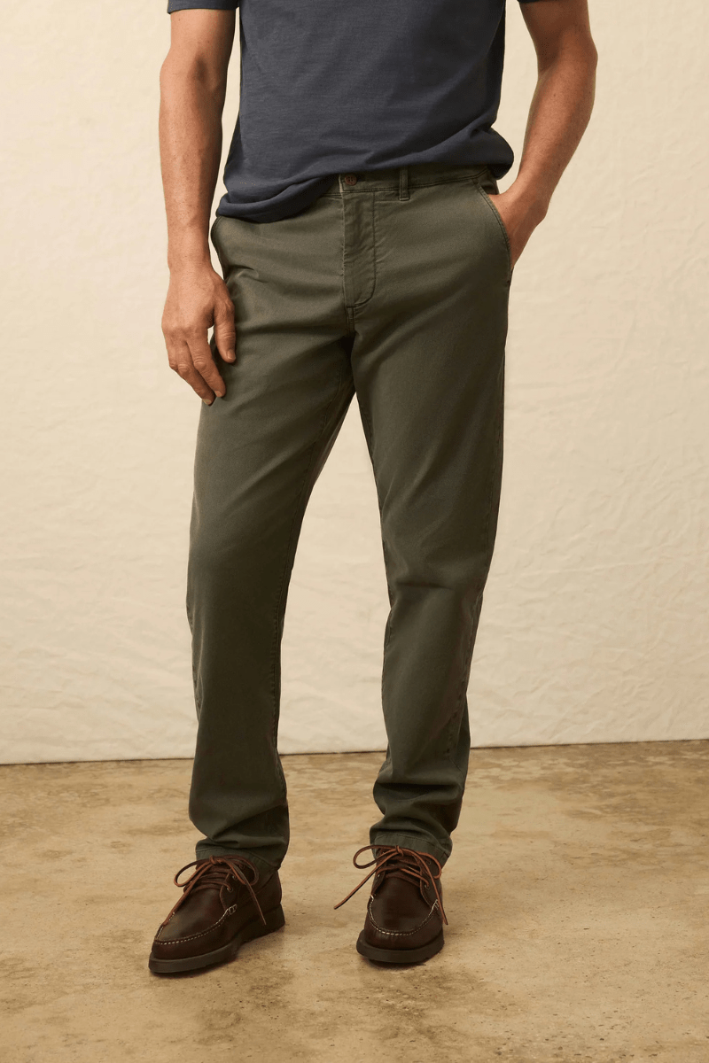 Pants - Faherty Brand - Coastline Stretch Chino - Archery Close