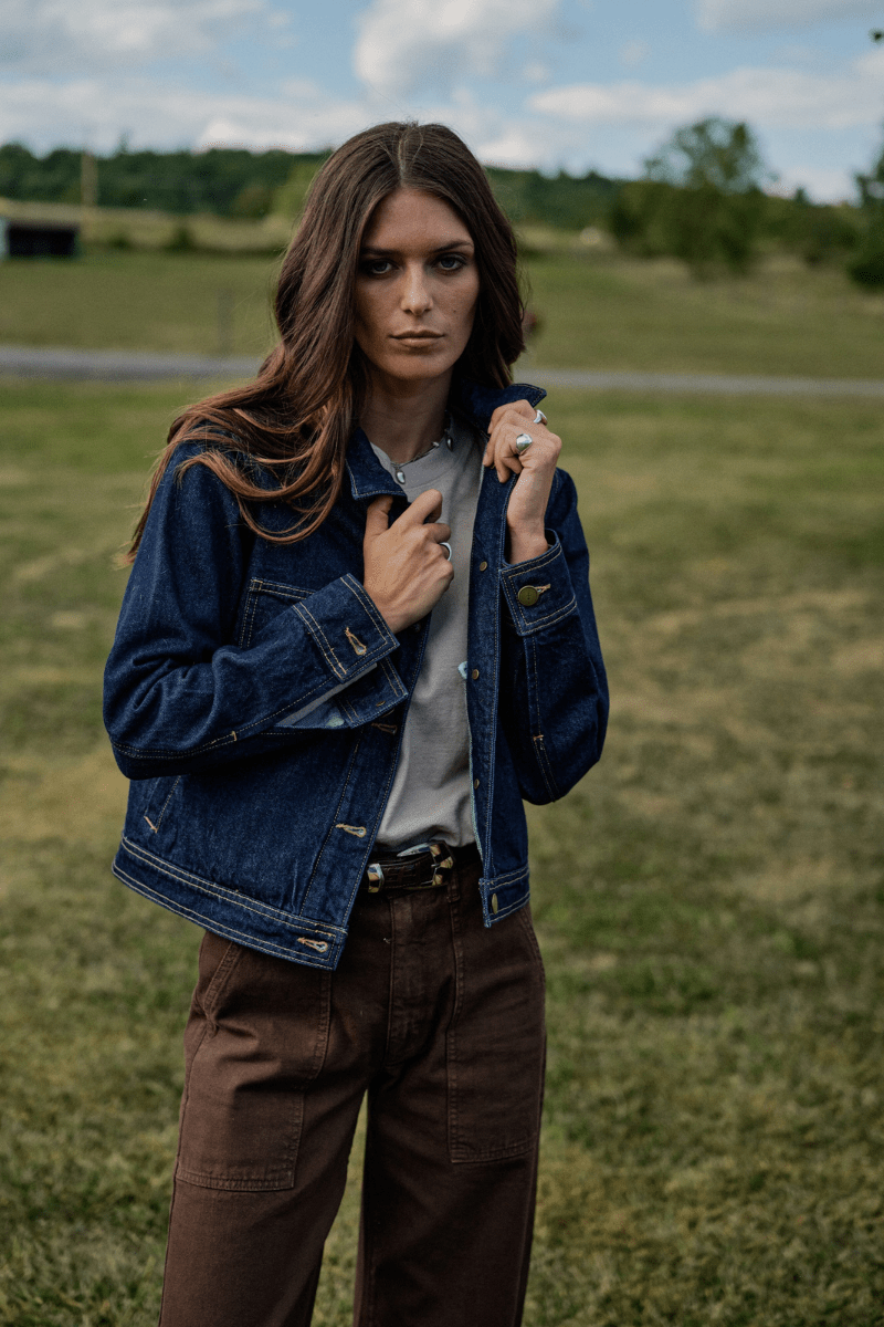 Outerwear - Road to Nowhere Clothing - Cody Jacket in Indigo Rinse - Archery Close