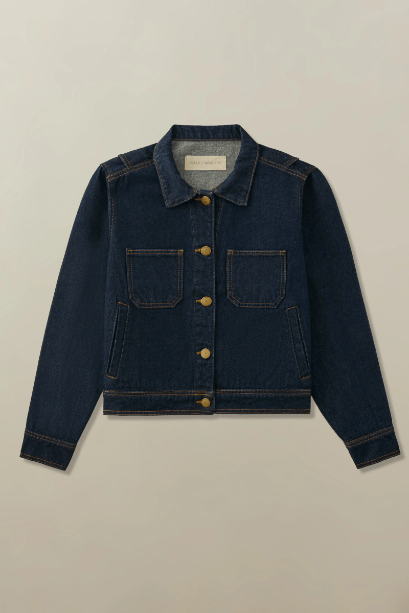 Outerwear - Road to Nowhere Clothing - Cody Jacket in Indigo Rinse - Archery Close