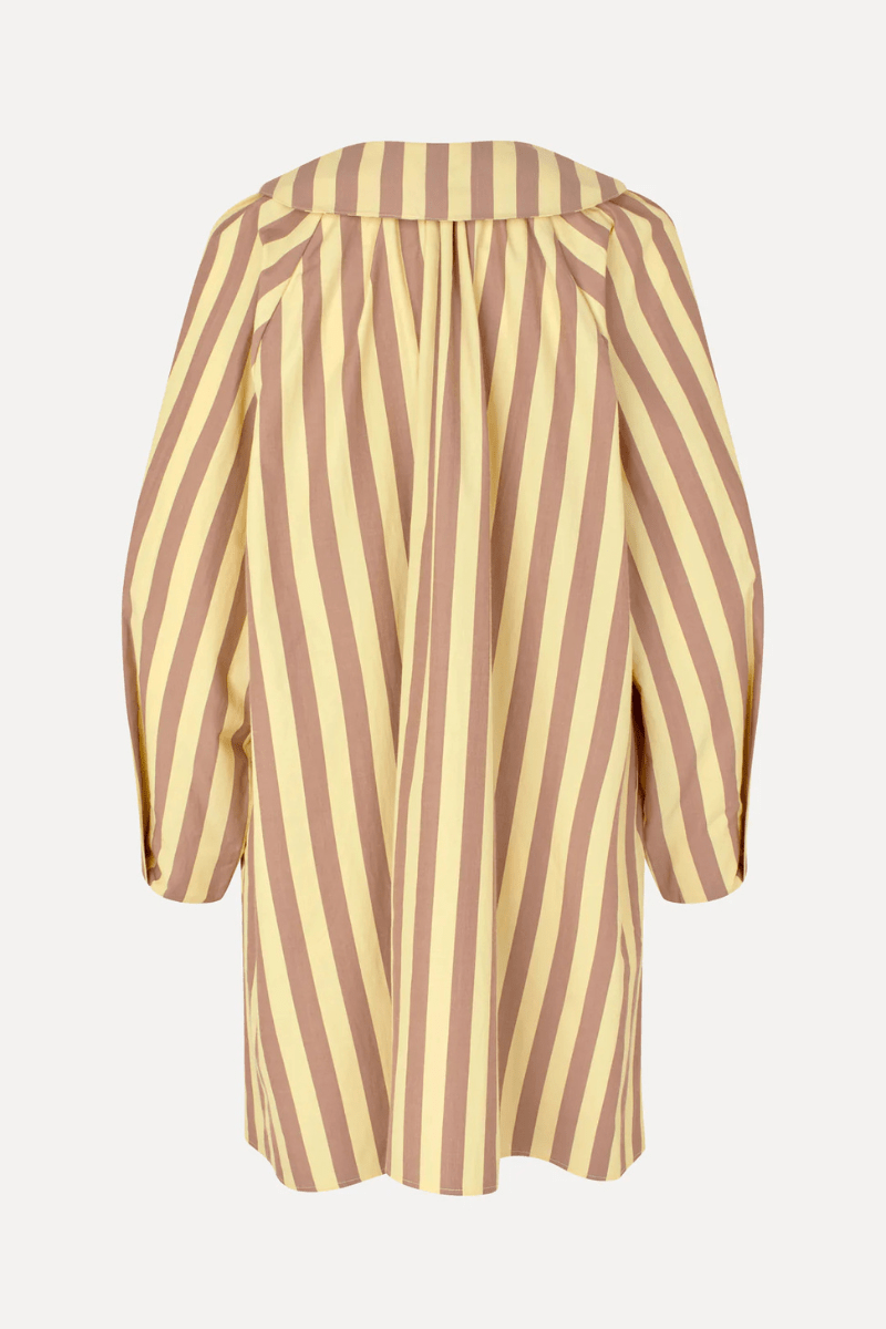 Dresses - Stine Goya - Collared Voluminous Dress - Equestrian Sun - Archery Close