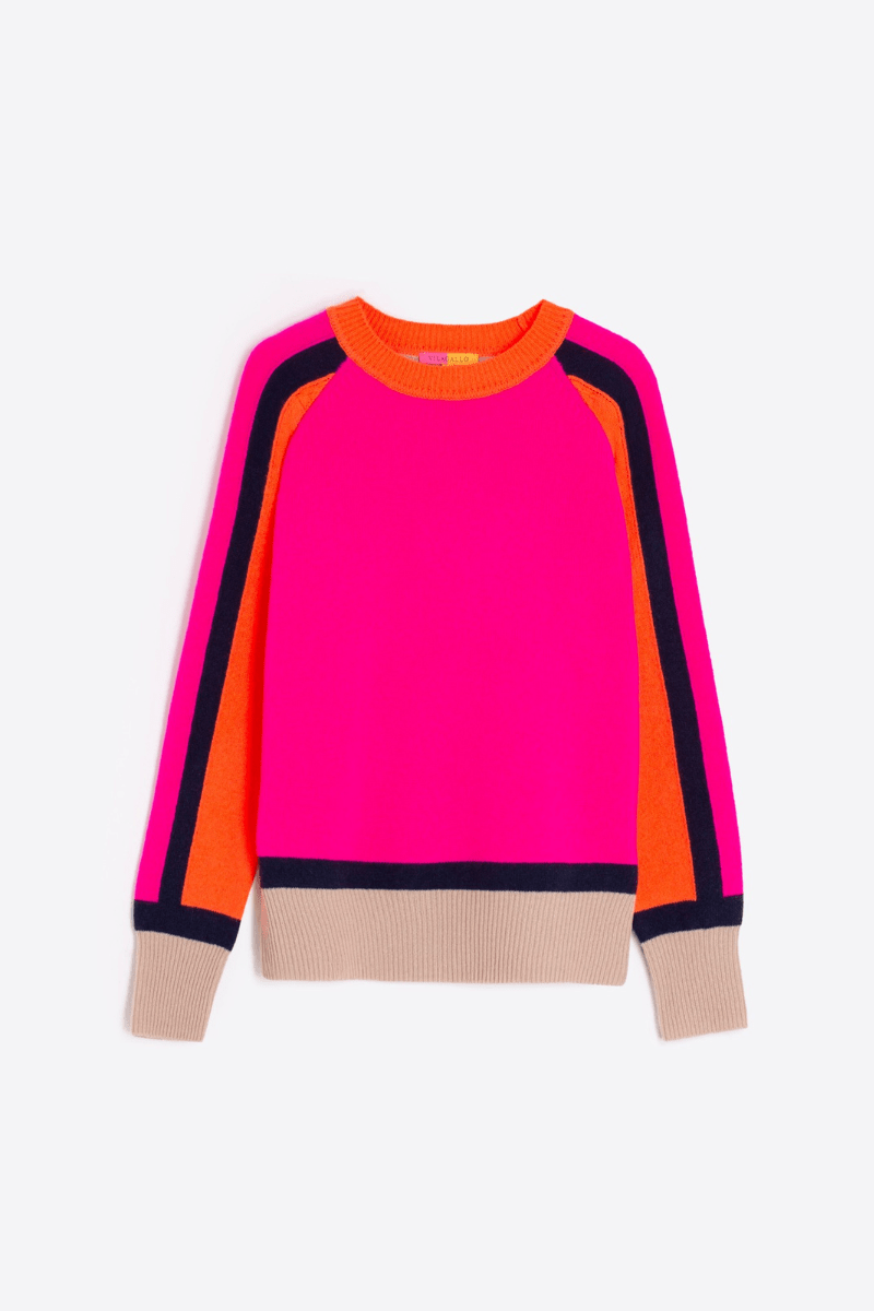 Colorblock Sweater in Pink and Orange Sweater Vilagallo