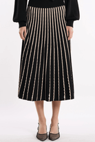 Skirts - Christy Lynn - Colton Skirt in Pinstripe Black - Archery Close