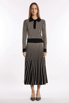 Skirts - Christy Lynn - Colton Skirt in Pinstripe Black - Archery Close