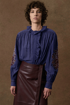 Shirts & Tops - Louise Misha - Cora Shirt in Winter Stripes - Archery Close