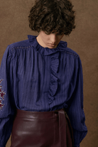 Shirts & Tops - Louise Misha - Cora Shirt in Winter Stripes - Archery Close