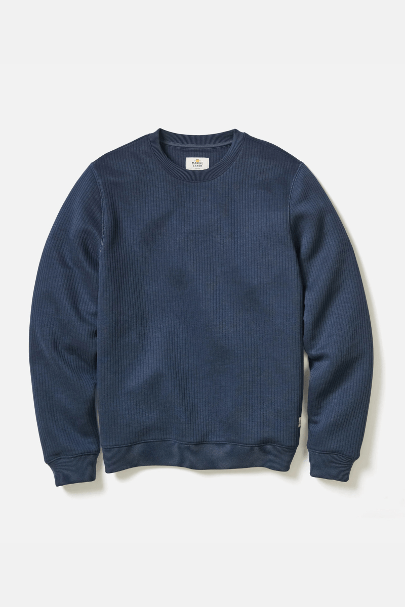 Sweatshirts - Marine Layer - Corbet Quilted Crewneck - Archery Close