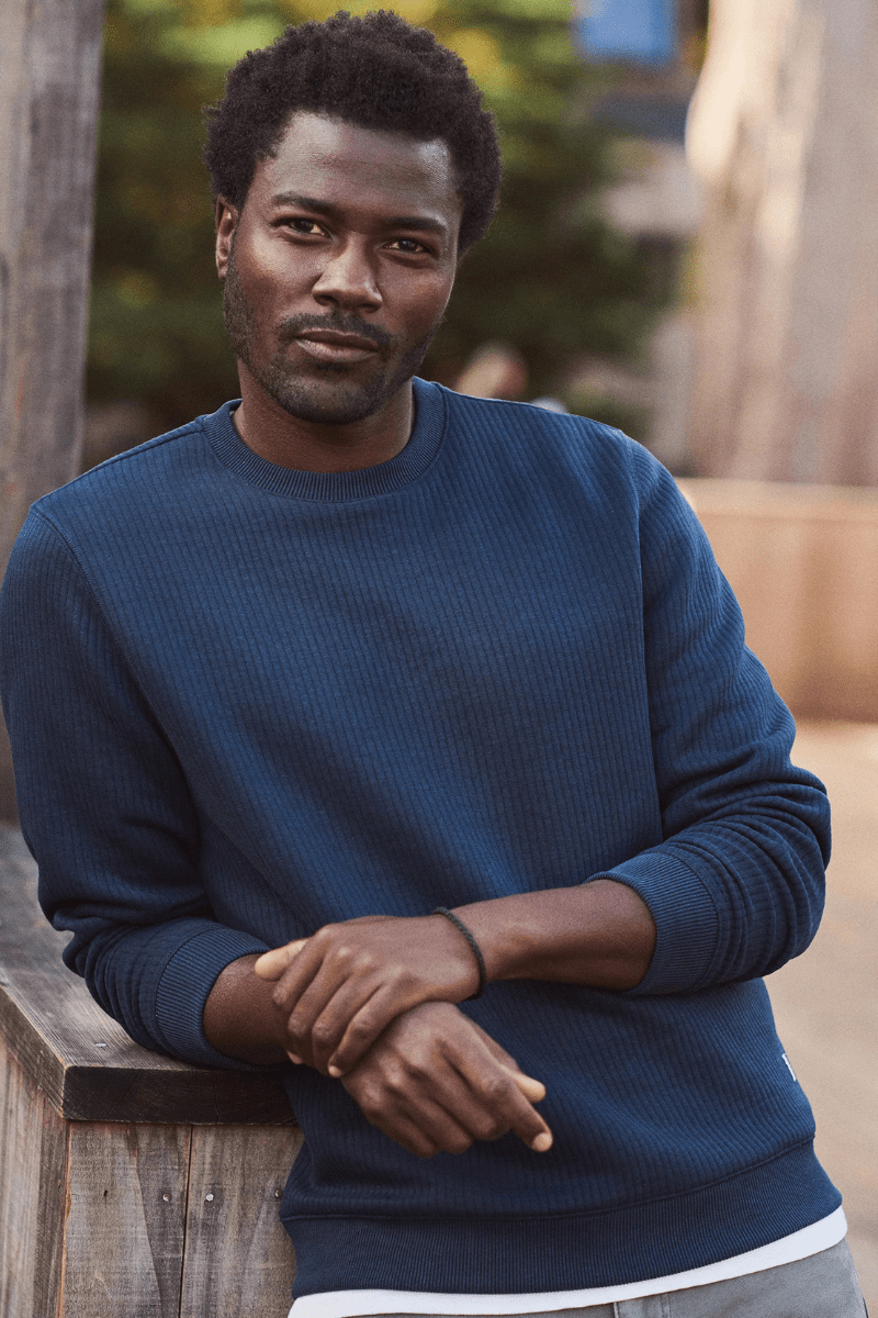 Sweatshirts - Marine Layer - Corbet Quilted Crewneck - Archery Close