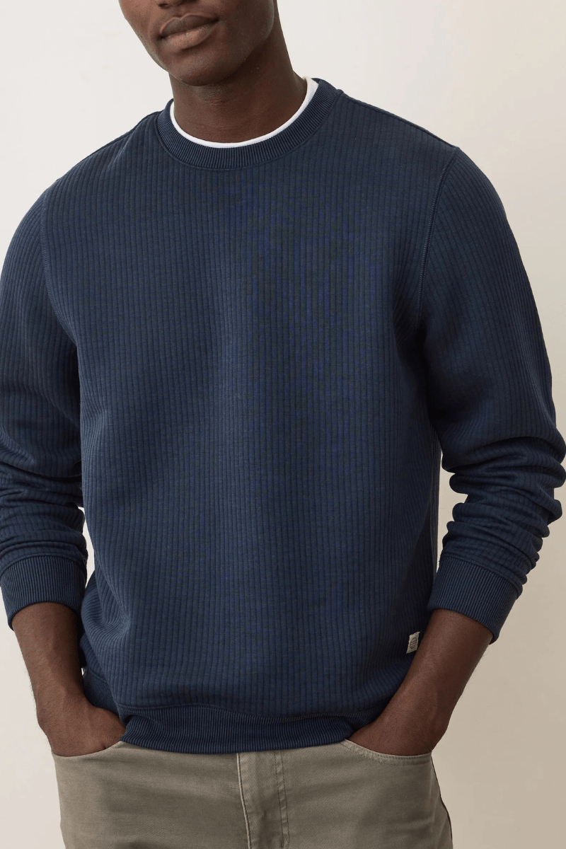 Sweatshirts - Marine Layer - Corbet Quilted Crewneck - Archery Close