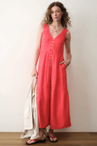 Dresses - Marine Layer - Corinne Maxi Dress - Blush - Archery Close