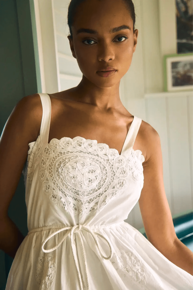 Dresses - Hunter Bell - Cosette Dress in White - Archery Close