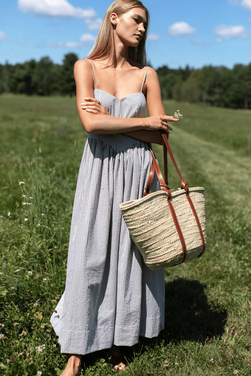 Dresses - Emerson Fry - Cotton Day Dress in Newburyport Stripe - Archery Close