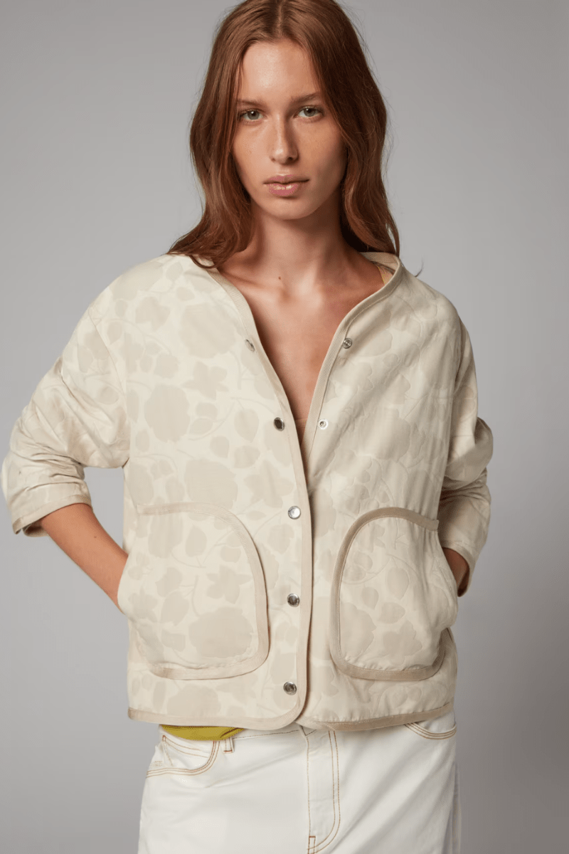 Outerwear - Paul Smith - Cream Floral Jacquard Jacket - Archery Close