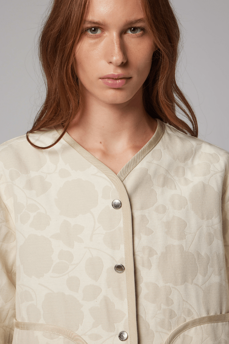 Outerwear - Paul Smith - Cream Floral Jacquard Jacket - Archery Close