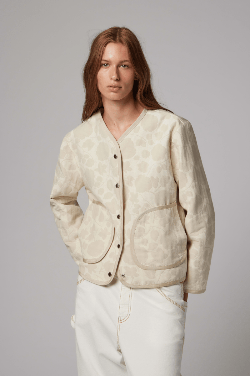 Outerwear - Paul Smith - Cream Floral Jacquard Jacket - Archery Close