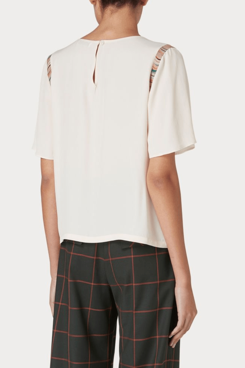 Shirts & Tops - Paul Smith - Cream Short Sleeve Blouse - Archery Close