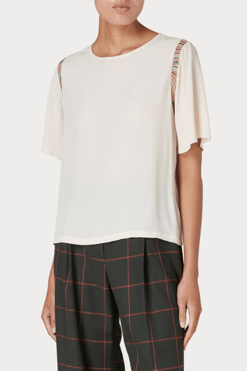 Shirts & Tops - Paul Smith - Cream Short Sleeve Blouse - Archery Close