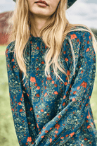 Dresses - Hunter Bell - Crosby Dress in Midnight Garden - Archery Close