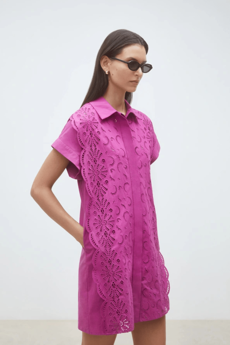 Dresses - Suncoo Paris - Cross Shirt Dress - Archery Close