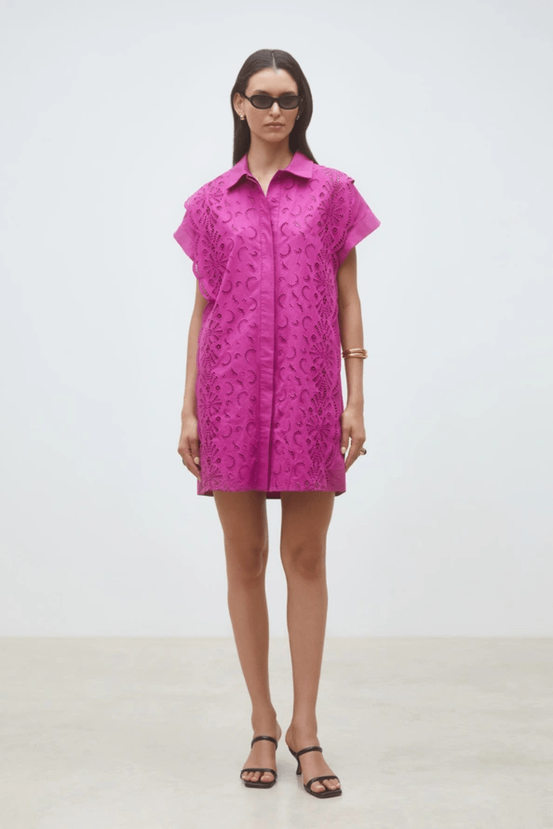 Dresses - Suncoo Paris - Cross Shirt Dress - Archery Close