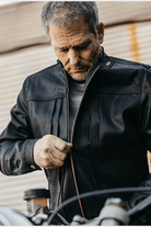 Outerwear - Hiroshi Kato - Cruiser Jacket 14oz Coated in Black Raw - Archery Close