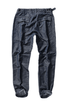 Dark blue jeans on a white background