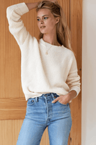 Sweater - Emerson Fry - Daily Sweater in Ivory Organic - Archery Close