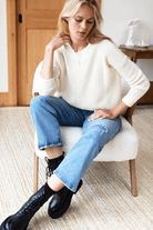 Sweater - Emerson Fry - Daily Sweater in Ivory Organic - Archery Close