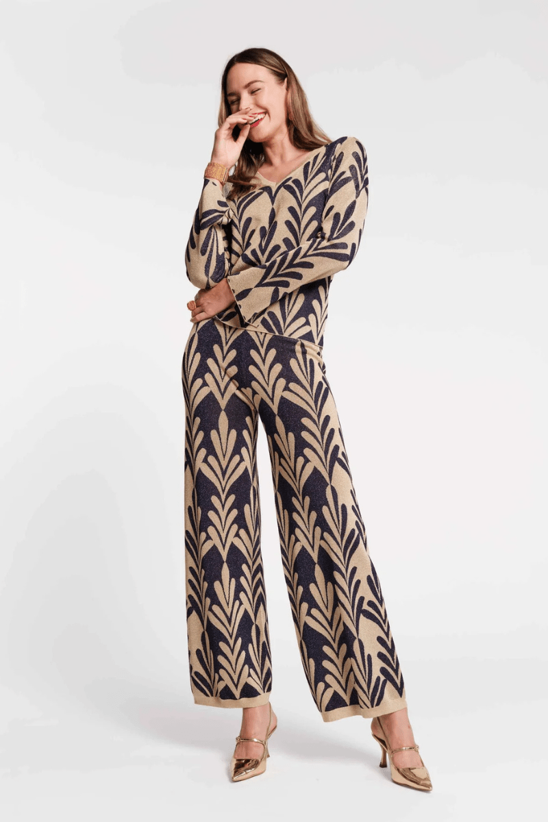 Shirts & Tops - Frances Valentine - Dakota Top in Royal Palm - Archery Close